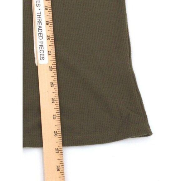Liberty Love Ribbed Knit Shirt Womens XL Green Earthy Strappy Back Stretchy - Picture 8 of 9